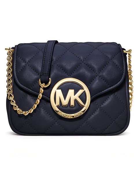 michael kors quilted blue nylon cross body|Michael Kors blue handbags.